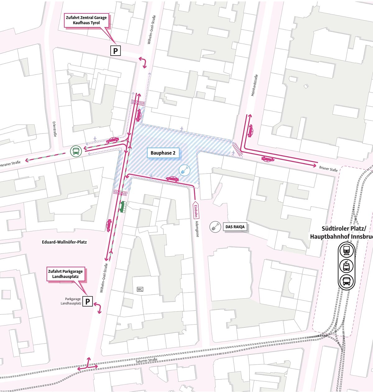 Baustelleninformation Bozner Platz (Juni 2025)