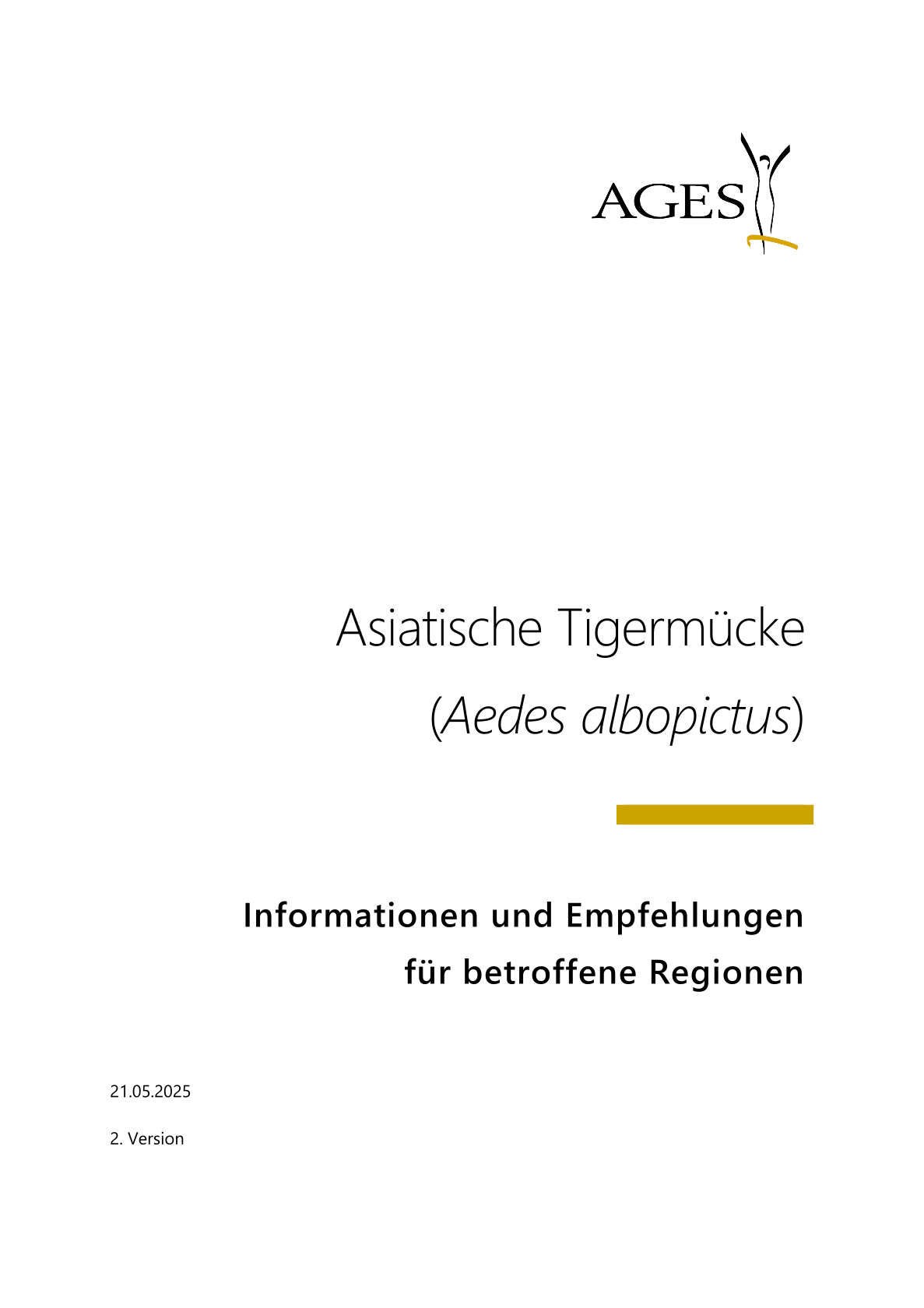 Tigermücken - Informationen und Empfehlungen für betroffene Regionen