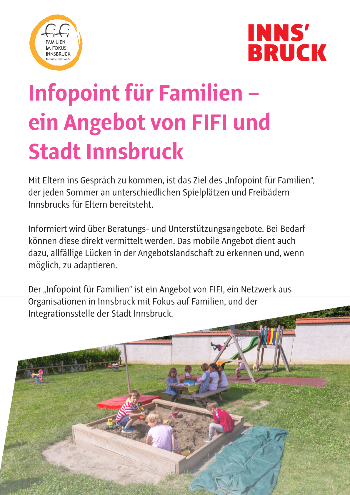 Flyer Infopoint für Familien 2026