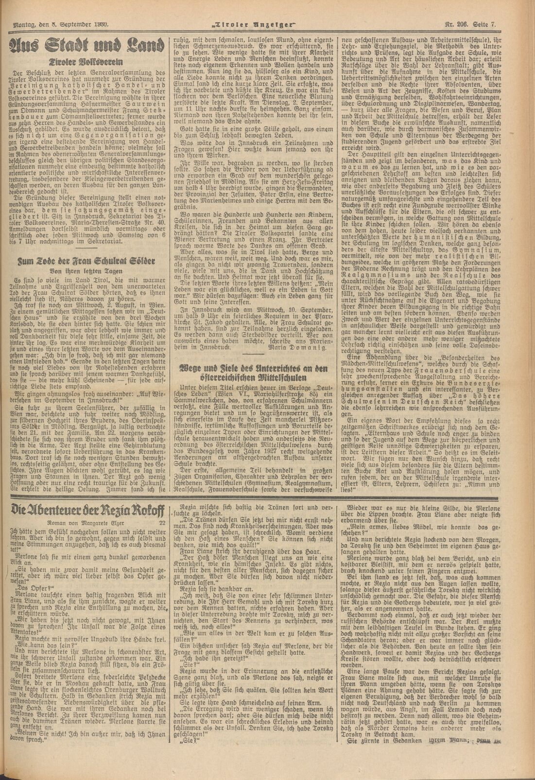 19300905_Tiroler_Anzeiger_Nachruf_Sölder_Maria_Domanig