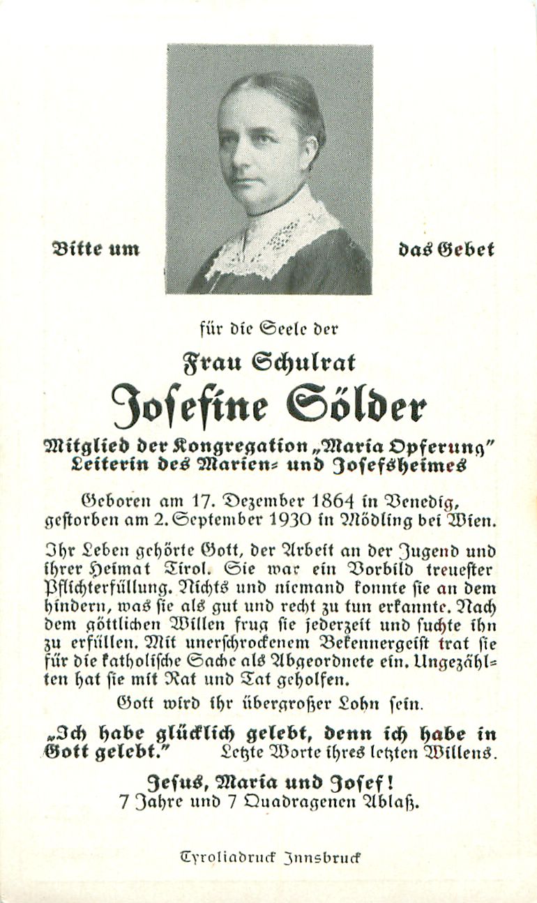 1930_Sterbebild_Josefine_Sölder