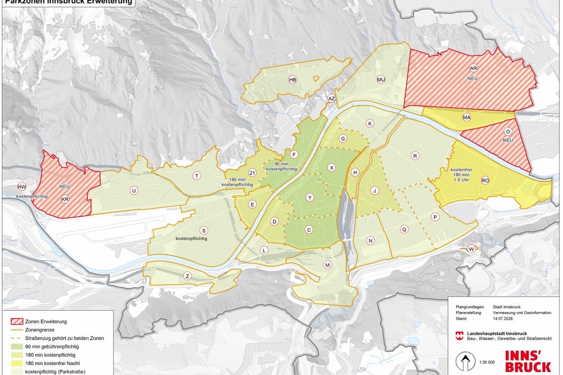 260716_Parkraumbewirtschaftung_Parkzonen_Innsbruck_neu2026